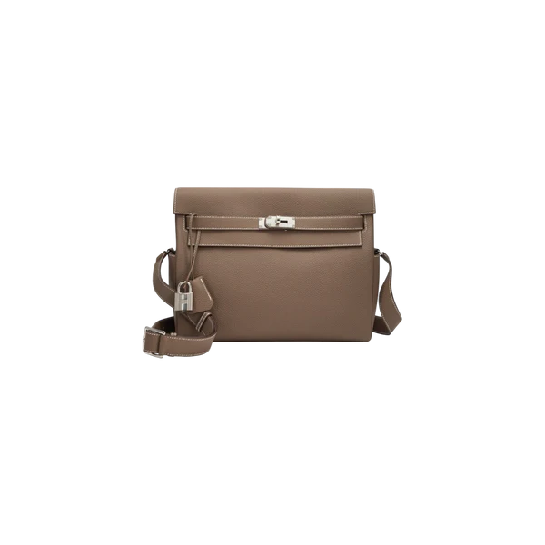 Hermès Etoupe Togo Kelly Messenger Palladium Hardware