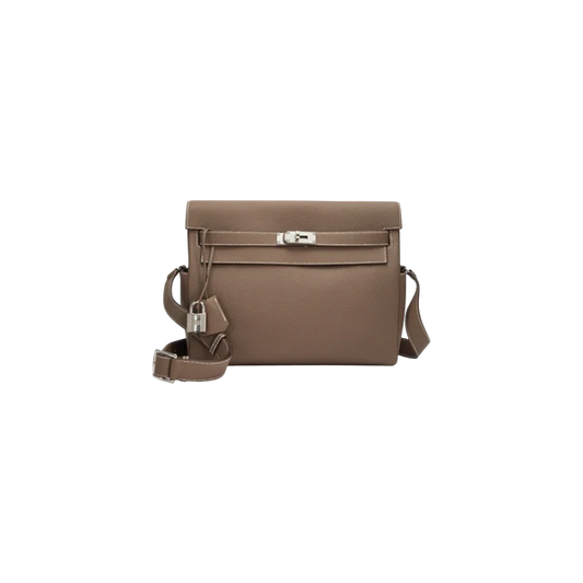 Hermès Etoupe Togo Kelly Messenger Palladium Hardware